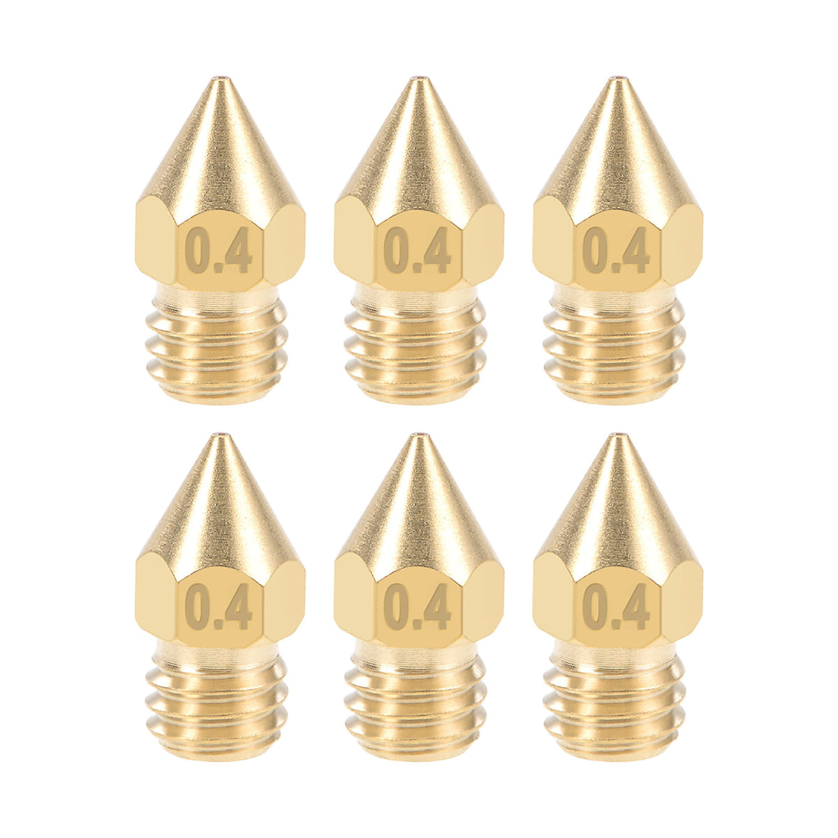 0.8mm 3D Printer Nozzle Head M6 Thread for MK8 1.75mm Extruder Print, Brass 6pcs