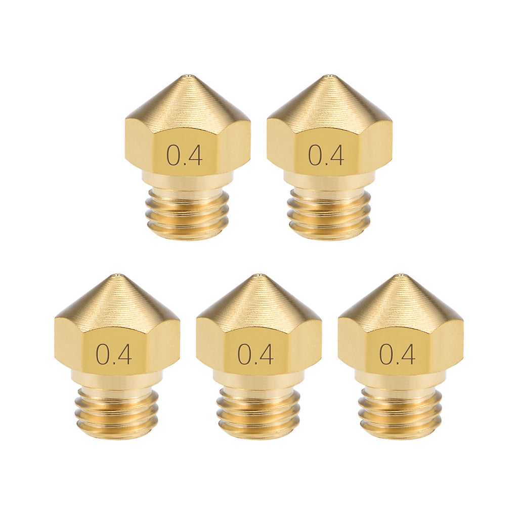 0.4mm 3D Printer Nozzle Head M7 Thread Replacement for MK10 1.75mm Extruder Print Brass 5pcs