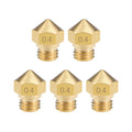 0.4mm 3D Printer Nozzle Head M7 Thread Replacement for MK10 1.75mm Extruder Print Brass 5pcs