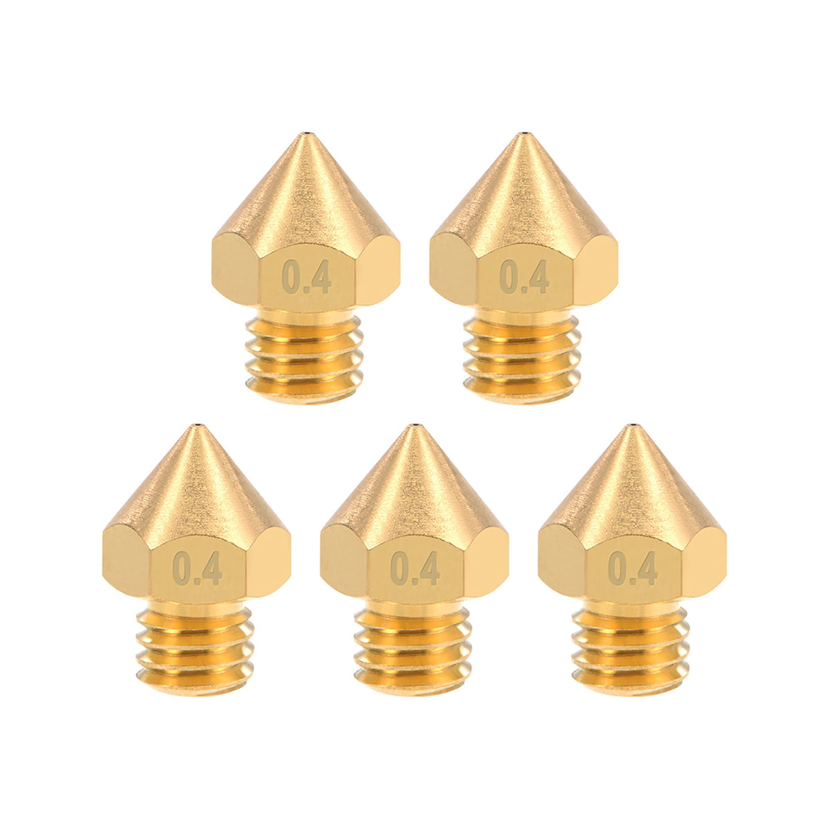 0.6mm 3D Printer Nozzle Head M6 Thread for MK8 1.75mm Extruder Print, Brass 5pcs