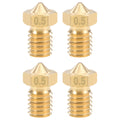 0.5mm 3D Printer Nozzle Head M6 Thread for V5 V6 3mm Extruder Print, Brass 4pcs