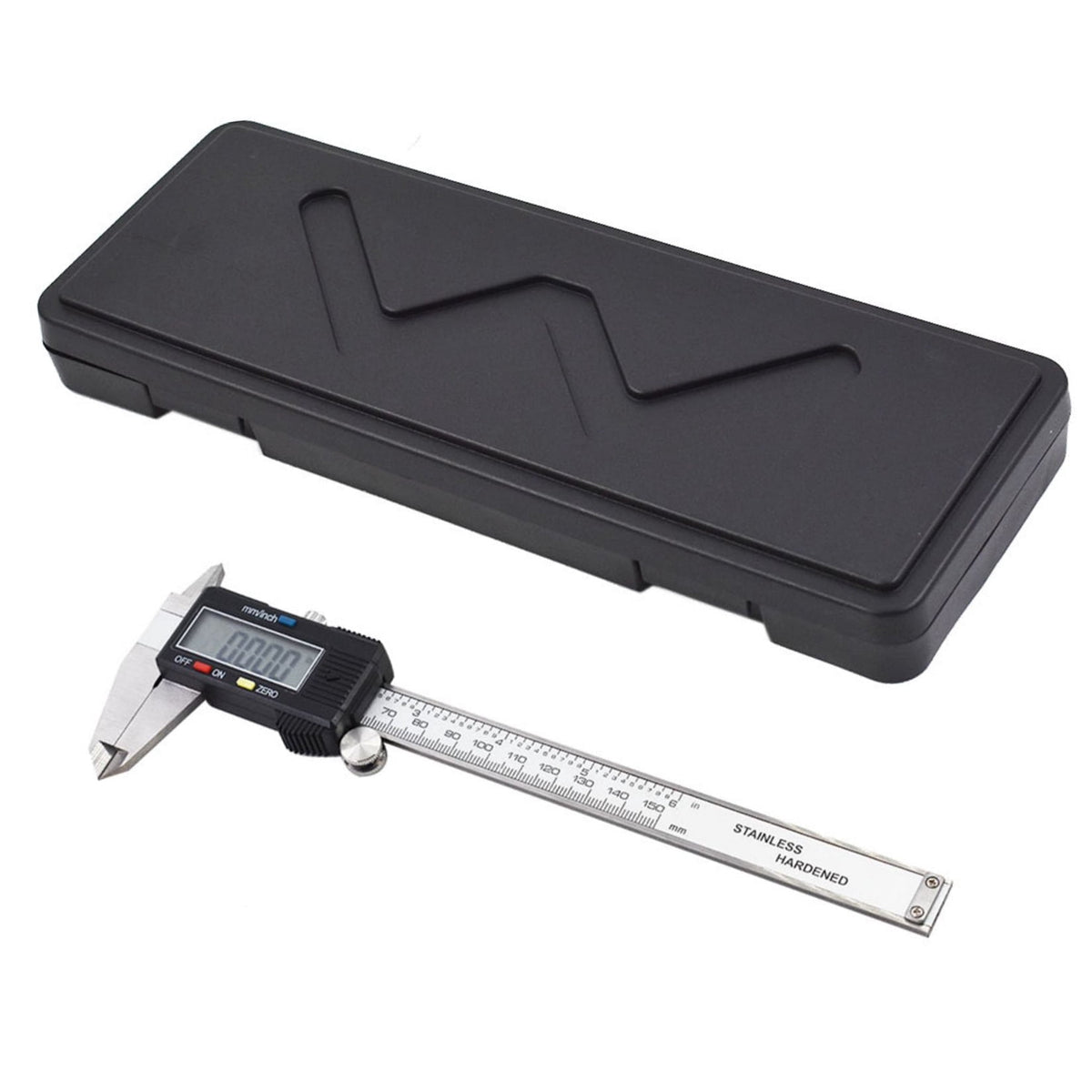 0-6 inch LCD Electronic Digital Vernier Caliper Stainless Steel Fraction inch Millimeter Conversion Micrometer Gauge for Length Width Depth Inner Diameter Outer Diameter