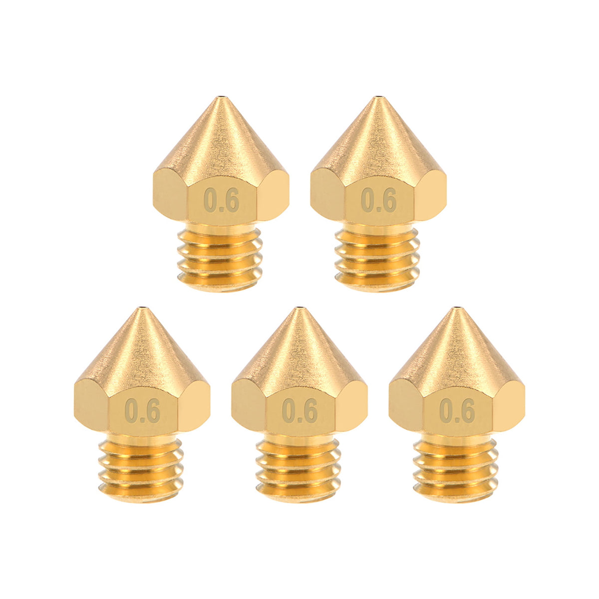 0.4mm 3D Printer Nozzle Head M7 Thread Replacement for MK10 1.75mm Extruder Print Brass 5pcs