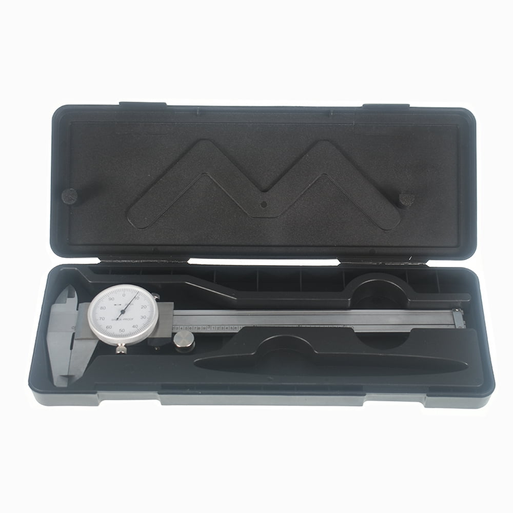 findmall 6" Dial Caliper 0.001 Stainless Steel Shockproof 4-Way Measurement with Plastic Case