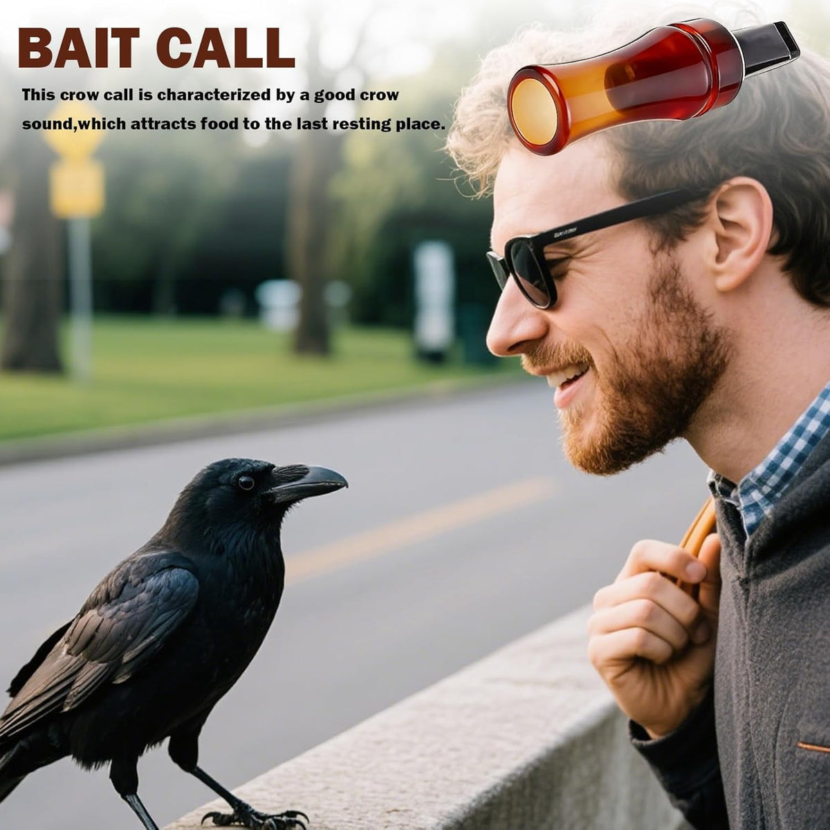Crow Call,Whistle,Raven Portable Crow Luring Whistle, Decoying Imitation Hunting Whistles,Crow Whistle,for Outdoor, Beginners