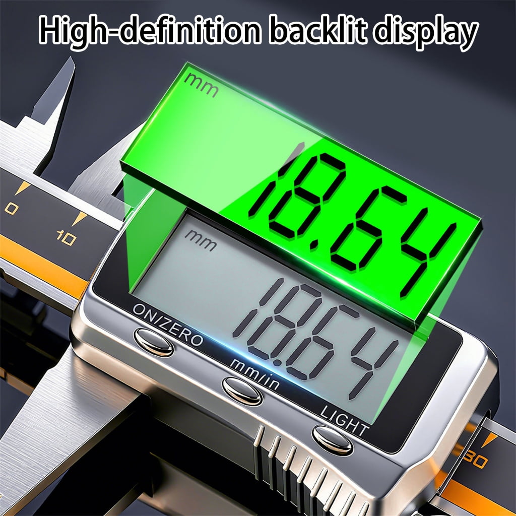 Digital Caliper Measuring Tool, Metal Vernier Caliper Digital Micrometers with Large LCD Screen for Household
