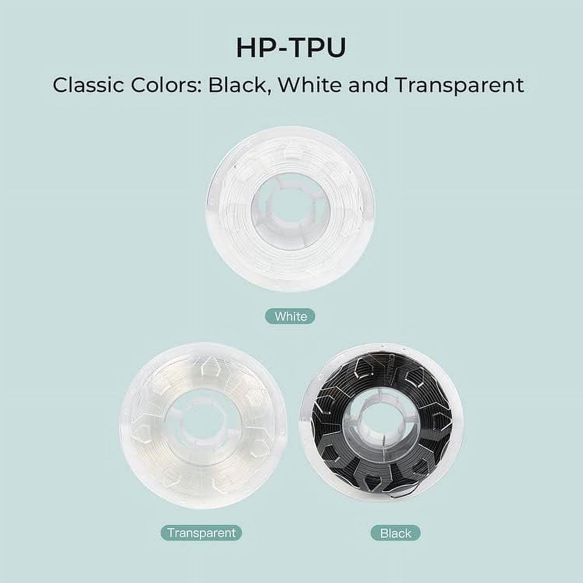 Creality HP-TPU 3D Printing Filament, 1kg(2.2lbs) 1.75mm with High Flexibility UV Resistant Anti-Aging,Transparent