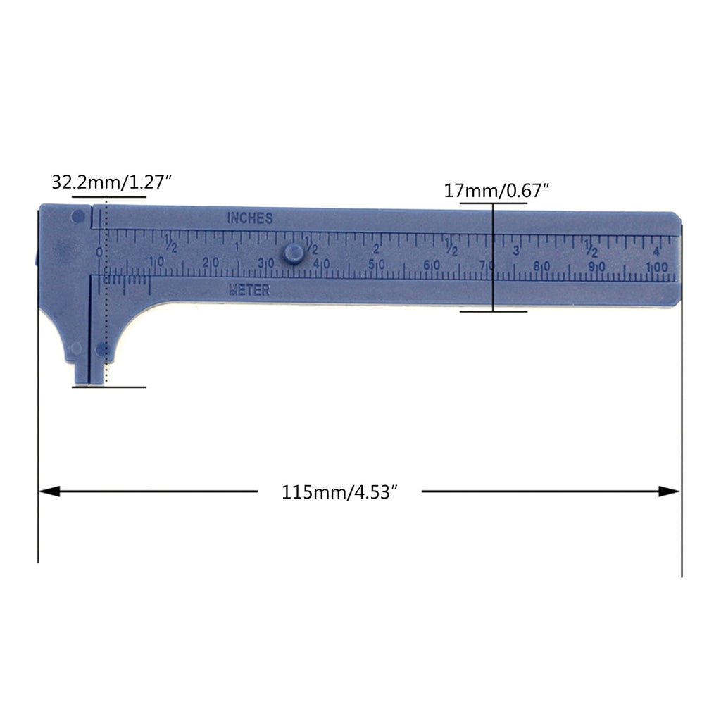 SIEYIO Handy Sliding Gauge Vernier Caliper Ruler Measuring Tool Double Scales mm/inch