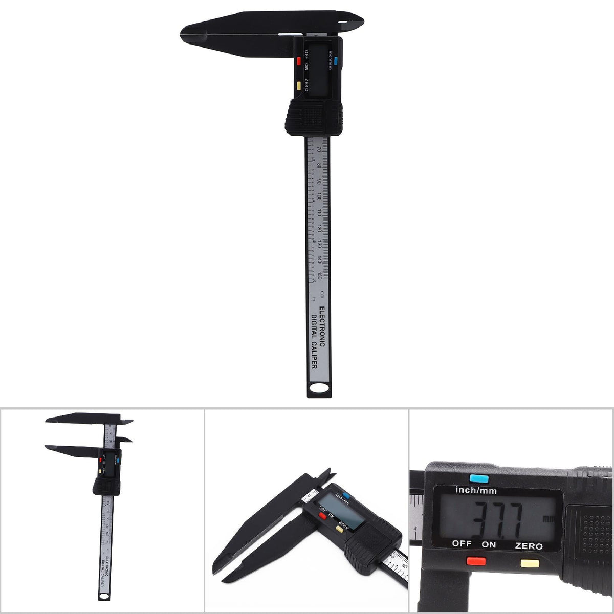 150mm/300mm Digital Electronic Caliper Carbon Ruler with Long Jaw Measuring Tool 150mm