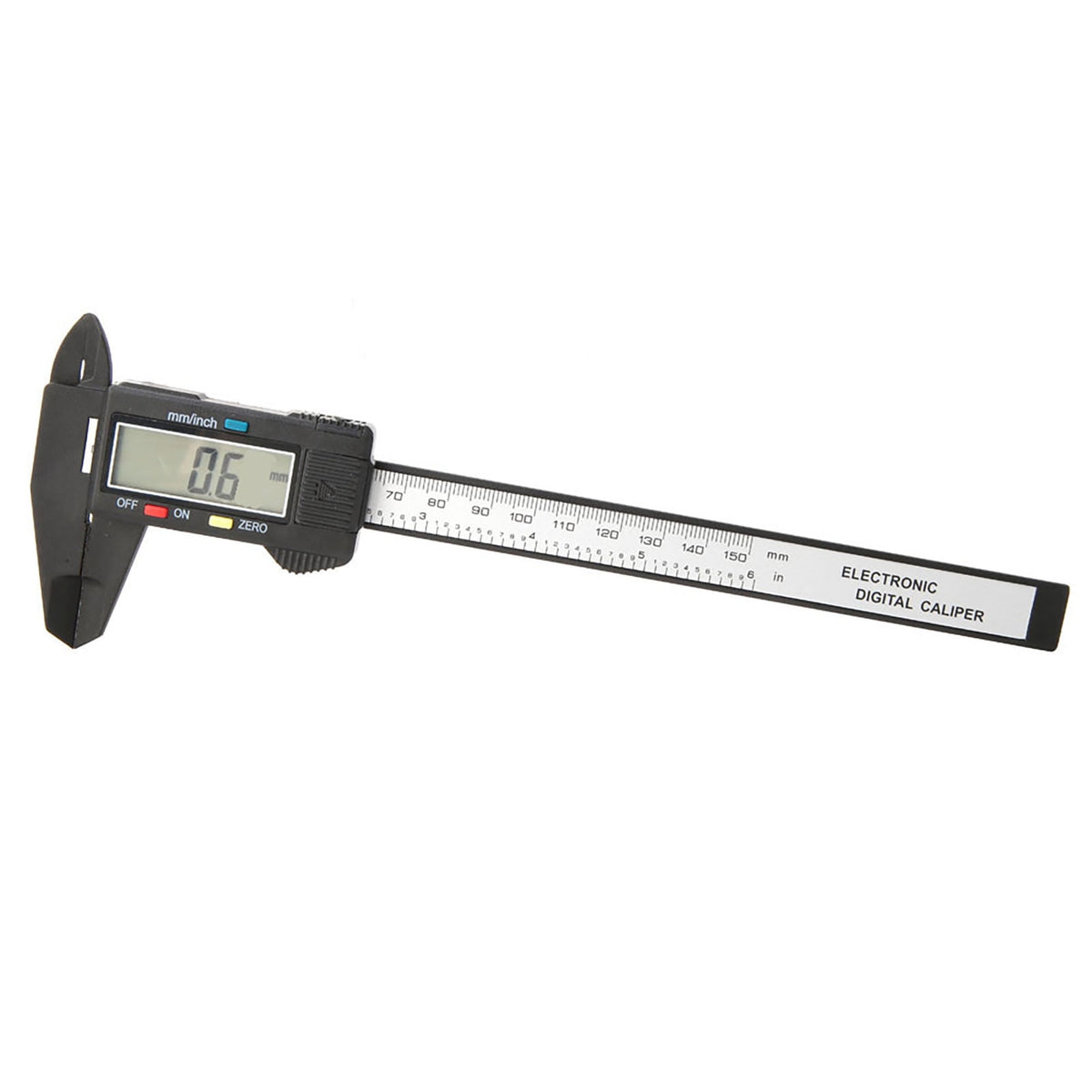 BIMZUC 6 inch Digital LCD Vernier Caliper Gauge Micrometer Measuring Tool, Accurate 150mm Measurement Caliper for Lab Workshop Farm School Jewelry, Lightweight Durable Plastic Construction