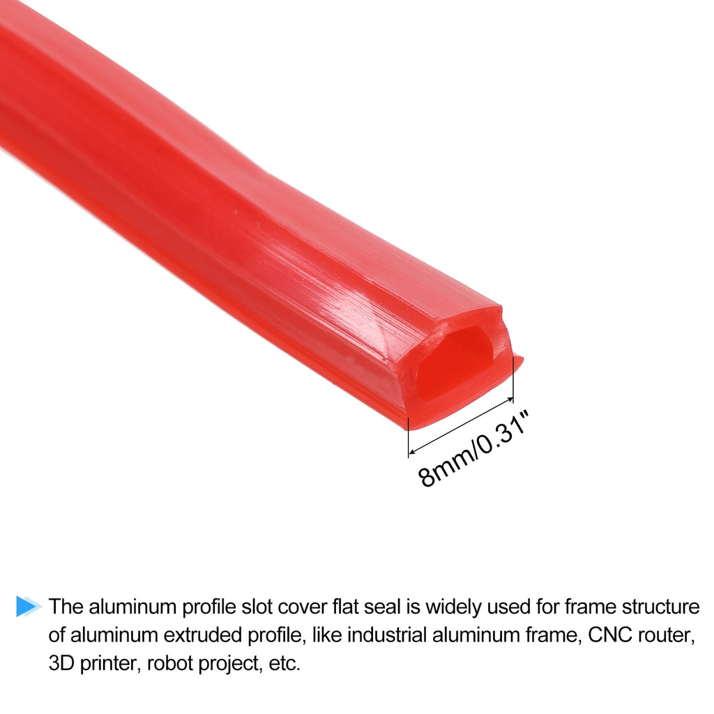Uxcell Aluminum Profile Slot Cover Flat Seal Red 8M Length 0.31" Width 3030 4040 Series
