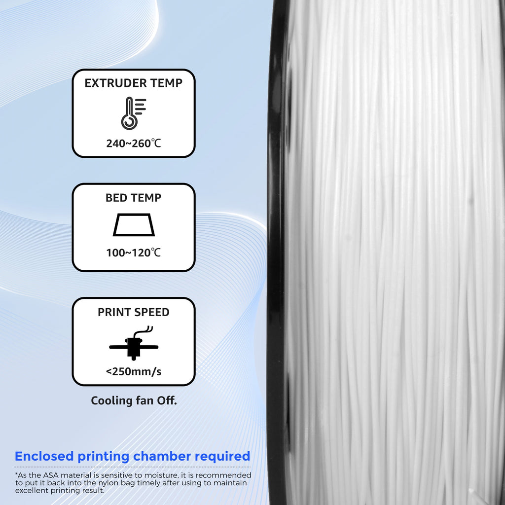 Flashforge ASA Filament 1.75mm, 1KG/2.2lbs ASA 3D Printer Filament, Burnt Titanium