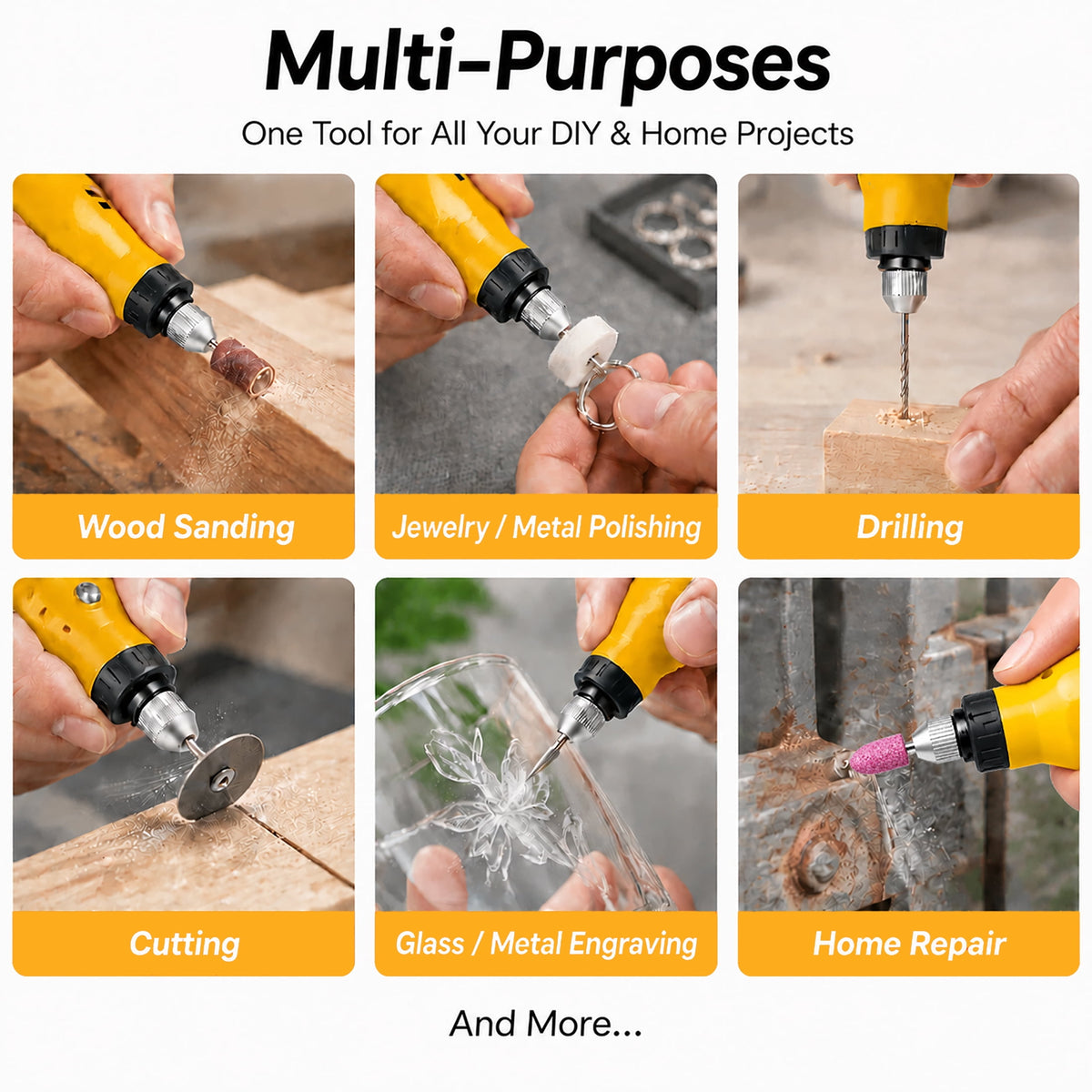 HIPPCRON 12V Corded Electric Mini Rotary Tool Kit, 18000RPM, 48 Accessories & 3 Collets, for Sanding, Polishing, Drilling, Engraving & DIY Craft