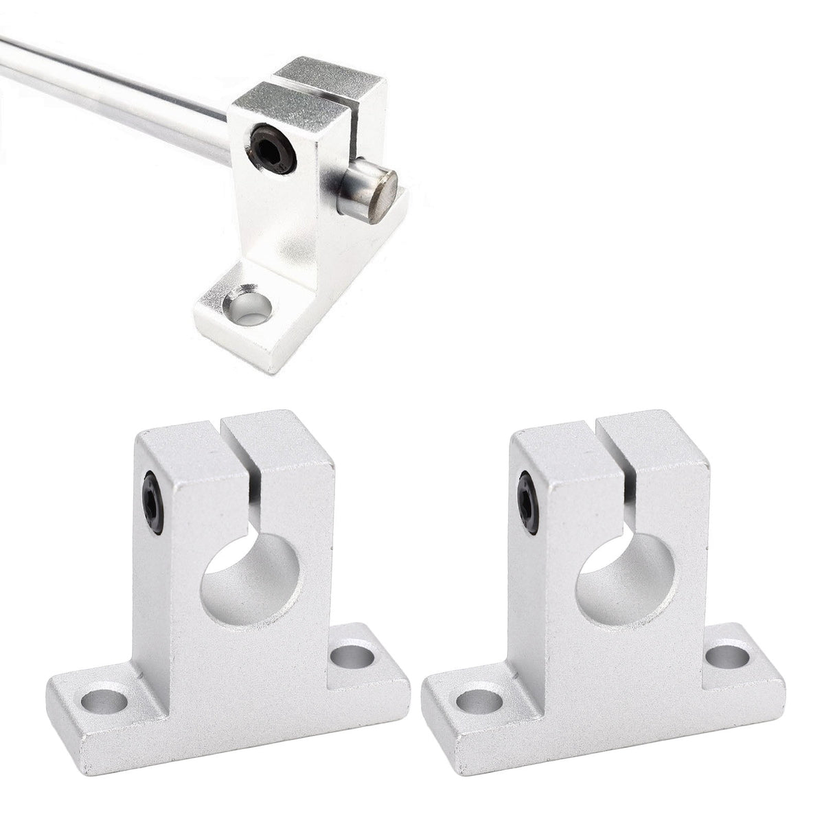 10 Pcs SK12 Linear Shaft Support 12mm Aluminum Alloy Shaft End Support Rail Guide Bracket Base Vertical Motion Rail Clamp Support Set for 3D Printers Engraving Machines CNC Slider Modules 12mm Shafts