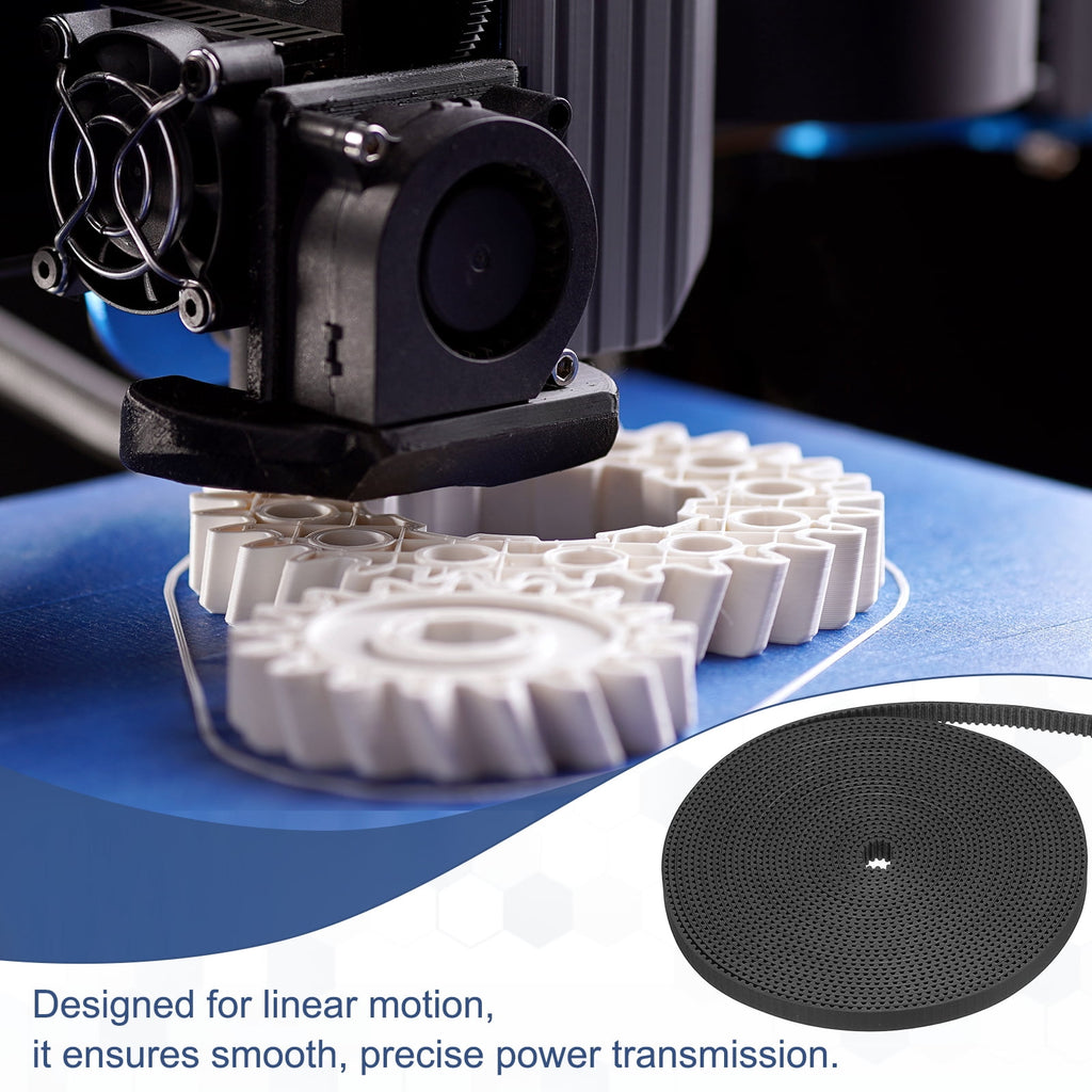 Uxcell Dustproof Rubber 2GT Timing Belt 6x5000mm 2mm Pitch 1.5mm Thick Black Open Loop Pulley Timing Belt for 3D Printer