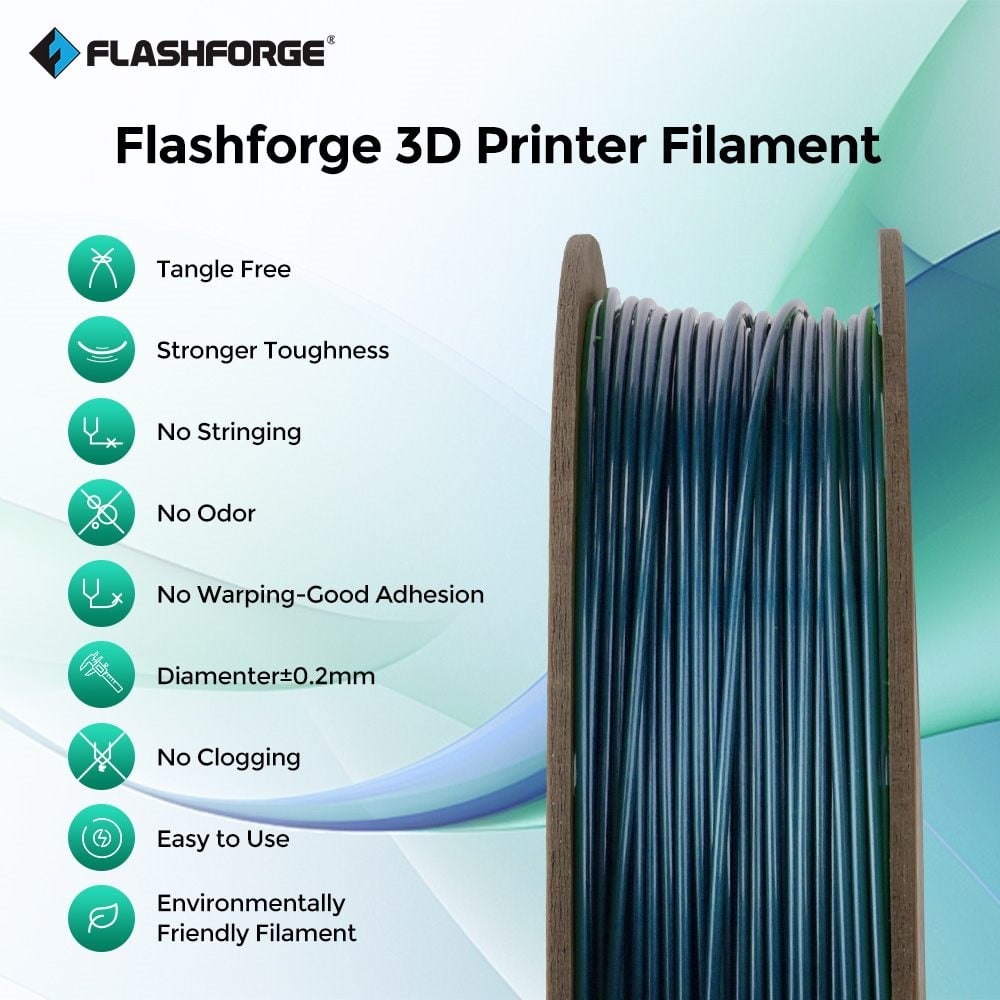 Flashforge PETG Filament 1.75mm, 1KG/2.2lbs PETG 3D Printer Filament, Burnt Titanium