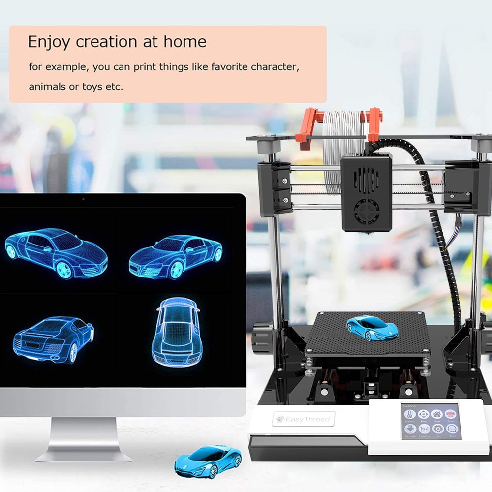 Open Box EasyThreed K6 3D Printer for Kids and Beginners, Desktop FDM 3D Printer with 2.4'' Touchscreen Control, 10m PLA Filament, Quick Assembly, Print Size 3.94x3.94x3.94in