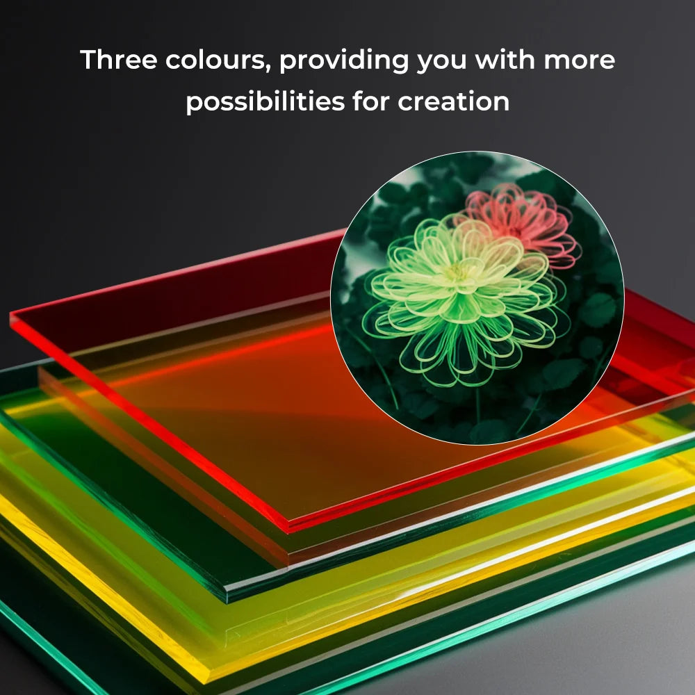 10PCS Laser Module Opaquet Glossy Colorful Acrylic Sheets,8x8x1/8"
