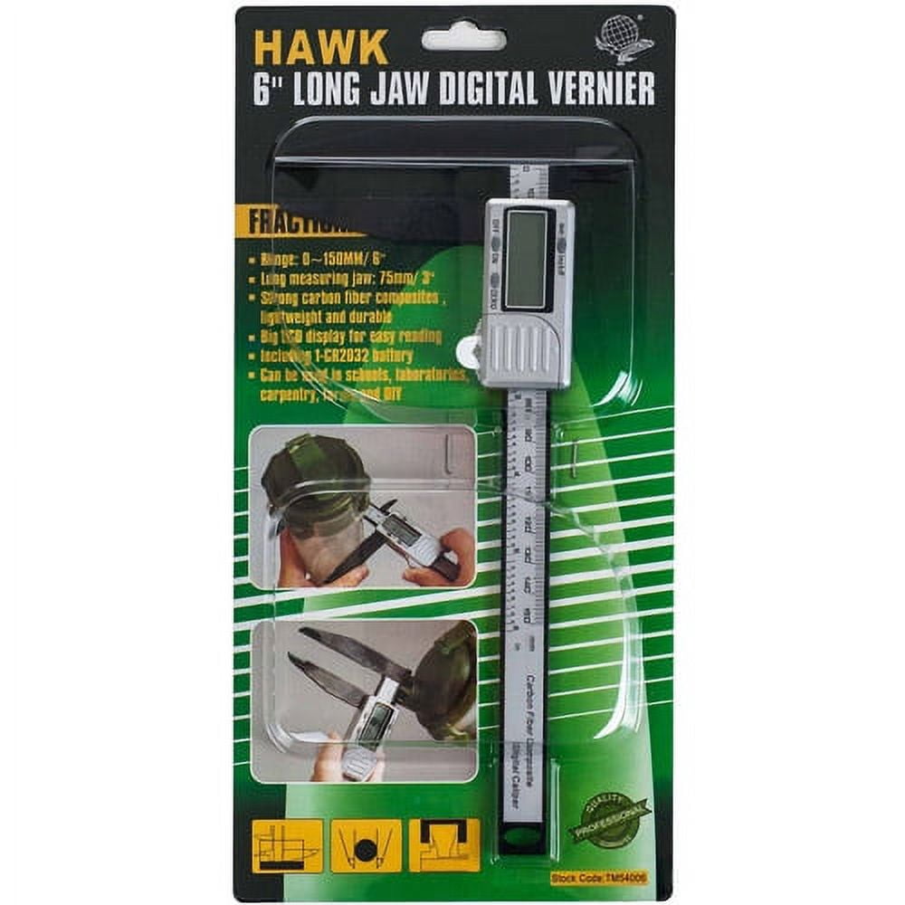 ToolUSA 6"/150mm Digital Solar Vernier Caliper with Long Jaw - SAE/Metric - TM54006
