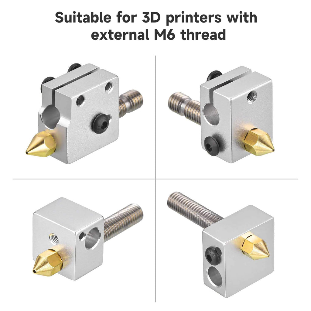 Creality Official MK8 Nozzles 24 Pcs 3D Printer Brass Nozzles Kit with Wear Resistance for Ender-3/Ender-5/CR-10 Series 3D Printers High Hardness 0.2/0.3/0.4/0.5/0.6/0.8/1.0mm Nozzles Kit