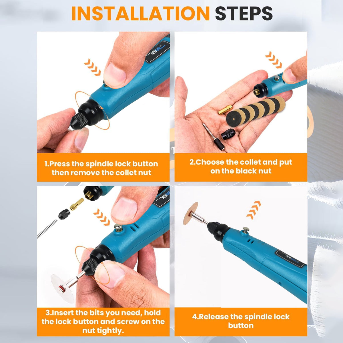 3.6V DIY Mini Electric Rotary Tool, 3 speed and USB charging with 86pcs accessories, Cordless Household Hand-held Electric Engraving Tool For Engraving