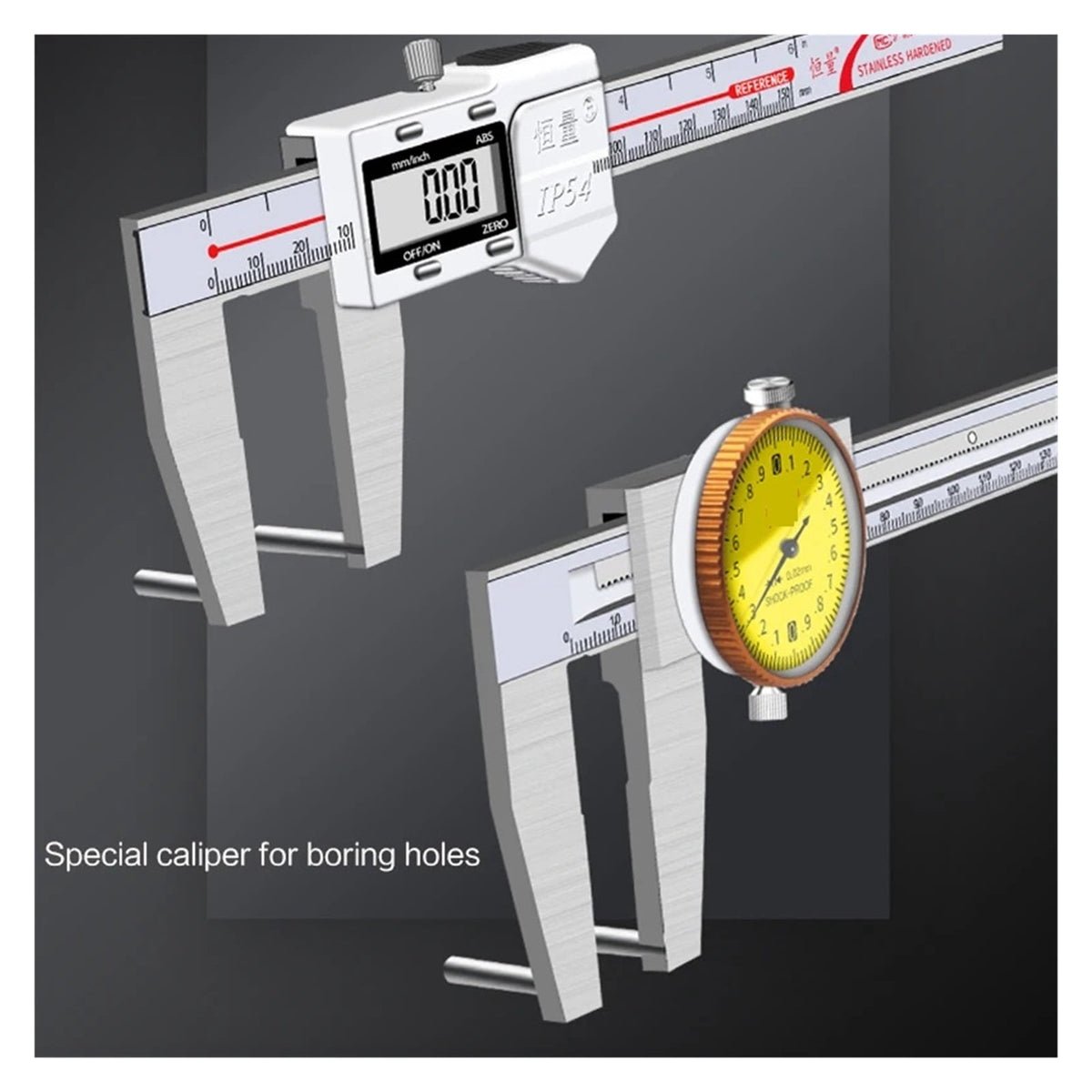 90 Degree Precision Electronic Stainless Steel Boring Special Caliper Inner Diameter Measurement Tool Aperture Digital Caliper