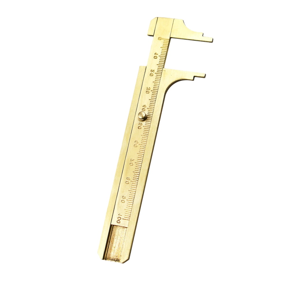 QIFULL Simple Design Brass Vernier Gauge Caliper Tool Golden Color with Easy Operation