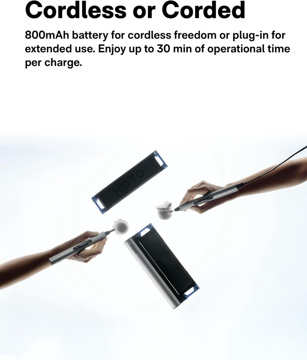 HOTO SNAPBLOQ™ D-A03 Mini Electric Drill Pen, 3-Speed Rechargeable Electric Engraving Pen, 20 Bits LED Light, for Carving, Jewelry Making, PCB, Wood, Plastic, DIY