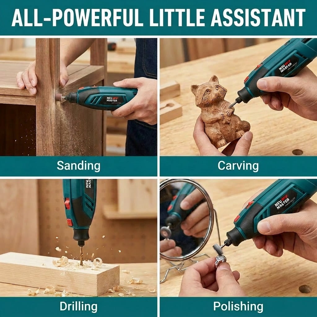 NEU MASTER 160W Rotary Tool Kit with 132 Accessories, 6 Variable Speed 10000-38000 RPM Electric Rotary Tool, Multipurpose Power Tool for Grinding, Polishing, Cutting, Drilling, Carving & Sanding