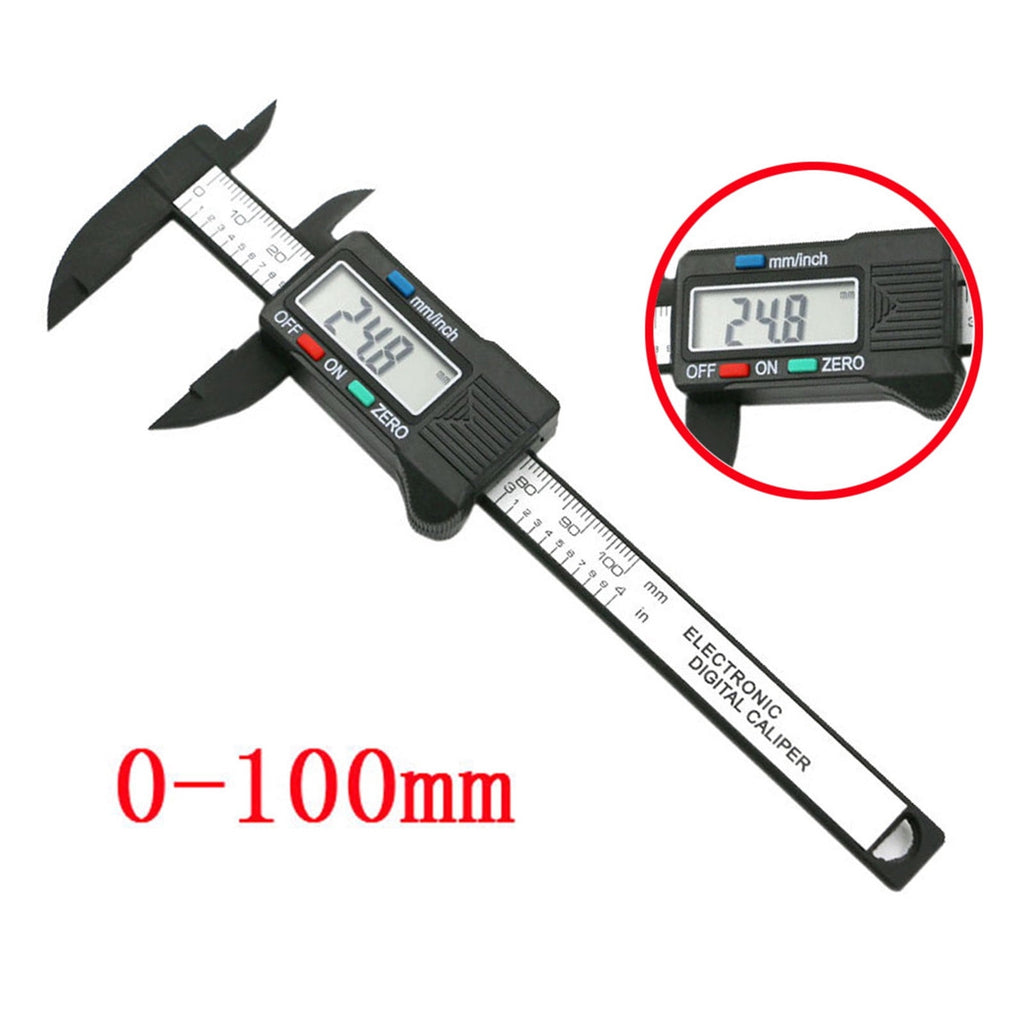 Cadorn 100mm/4 - inch LCD Digital Electronic Carbon Fiber Vernier Caliper - Precision Gauge Micrometer for Accurate Measurements