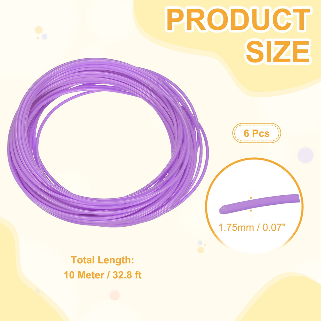Uxcell 3D Pen Filament 6Pcs 1.75mm Total Length 196.8 Feet Crimson PLA, 3D Pen Filament Refills Low Warping, for Creating Pictures Printed Model Printing Pen