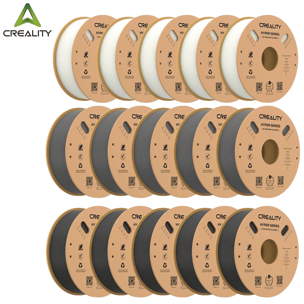 Creality Hyper PLA Filament 5kg/11lbs Spool K1 Max/Ender 3 V3 SE/KE Fused Deposition Modeling 3D Printer Filament 1.75 mm for Home Shcool Office Beginners