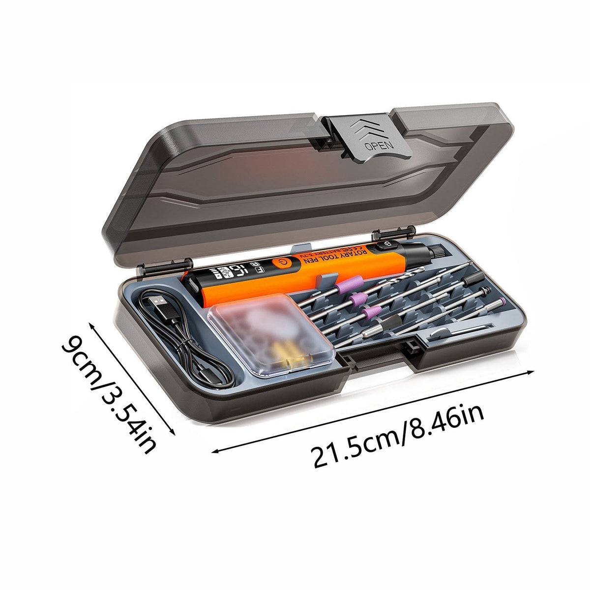 Cordless Rotary Tool Kit, Variable Speed 600-15000 RPM with Digital Display, Electric Grinding Pen for Sanding Carving Polishing, Type-C Portable Power Tool for DIY Woodworking Jewelry Model Making