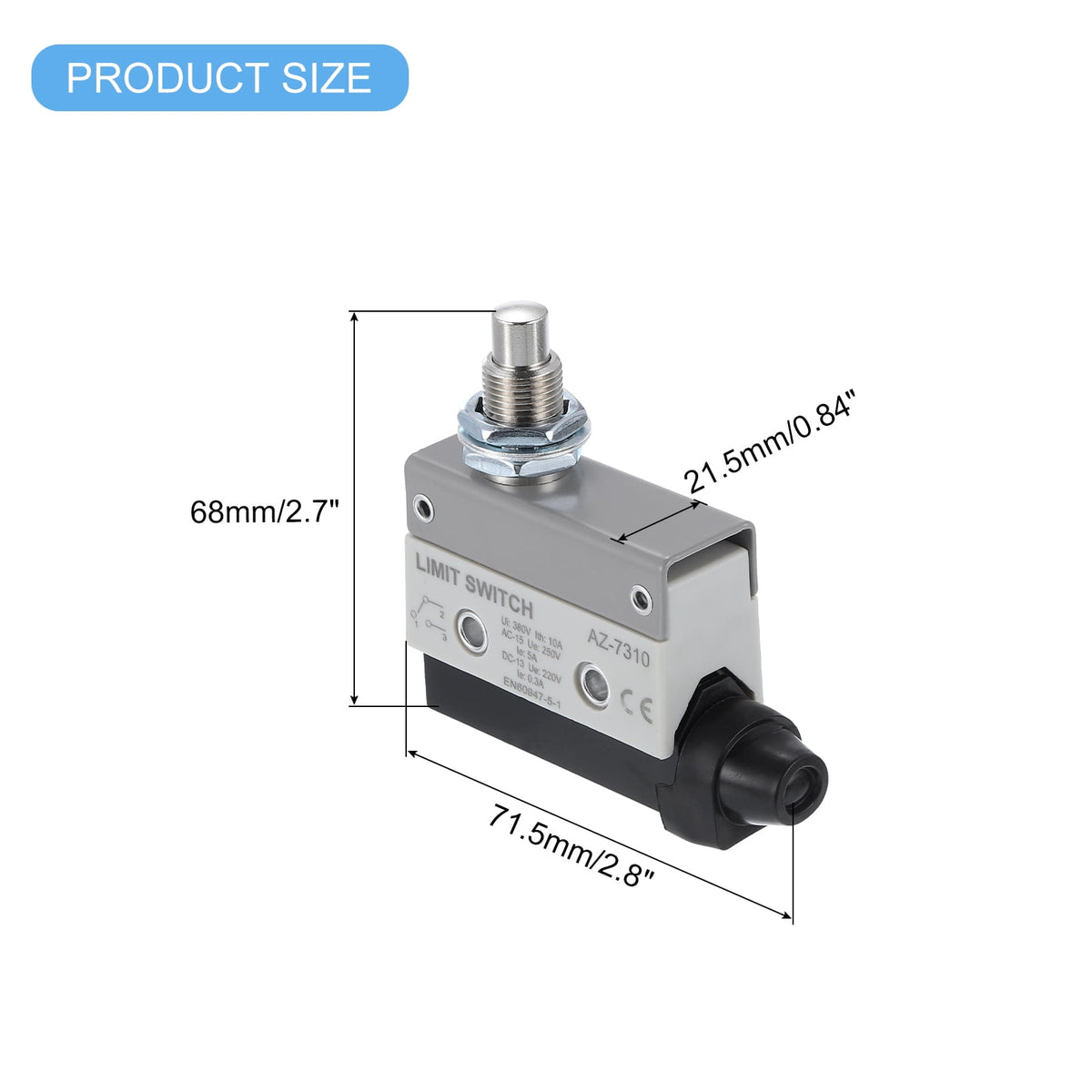 Limit Switch Push Plunger AZ-7310 Mount 1NC1NO 3D Printer Switch Metal Momentary Switch 2 Pcs