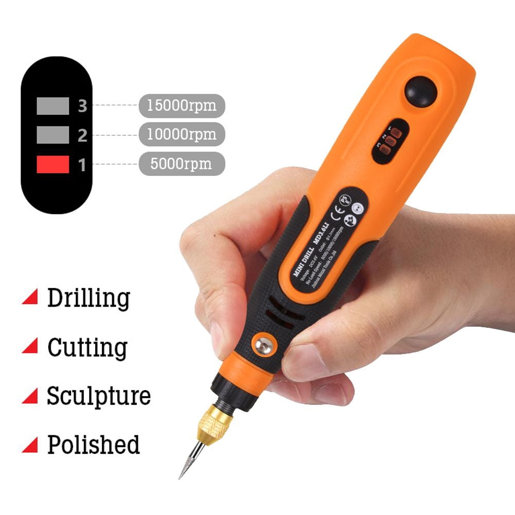 Sanheshun Cordless Rotary Tool Drill Kit Variable Speed Nail Polishing Set with 46 Accessories