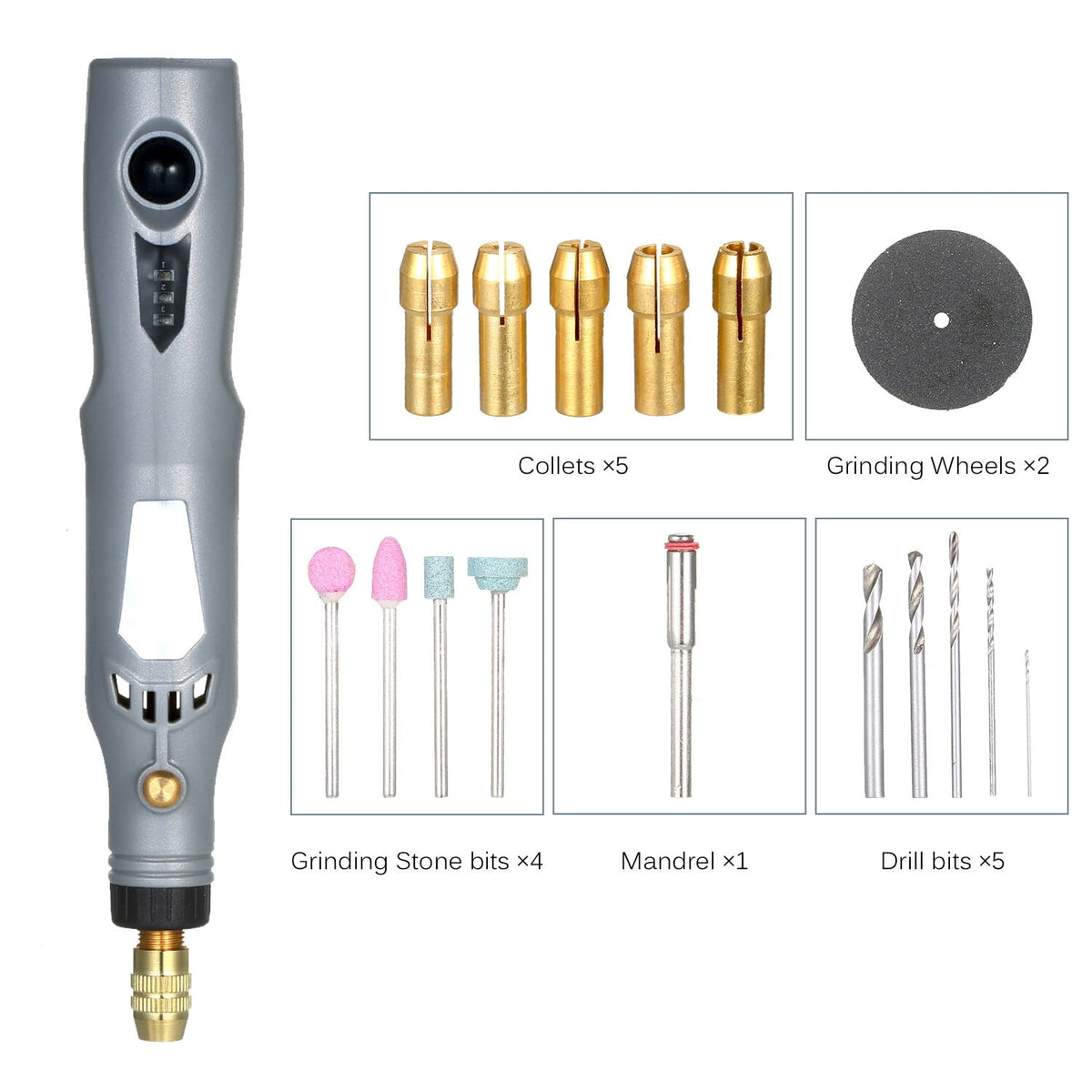 Htovila Multifunctional Handheld Electric Grinder Set 6000-15000rpm Rotary Tool Kit Rechargeable 3 in 1 Polisher Driller Grinder Pen Machine Kit