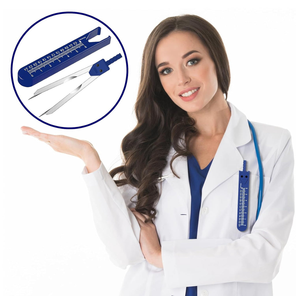 8 Pieces EKG Caliper ECG Calipers Measuring Tool with Ruler Electrocardiogram Drafting Divider for Nursing (Blue)