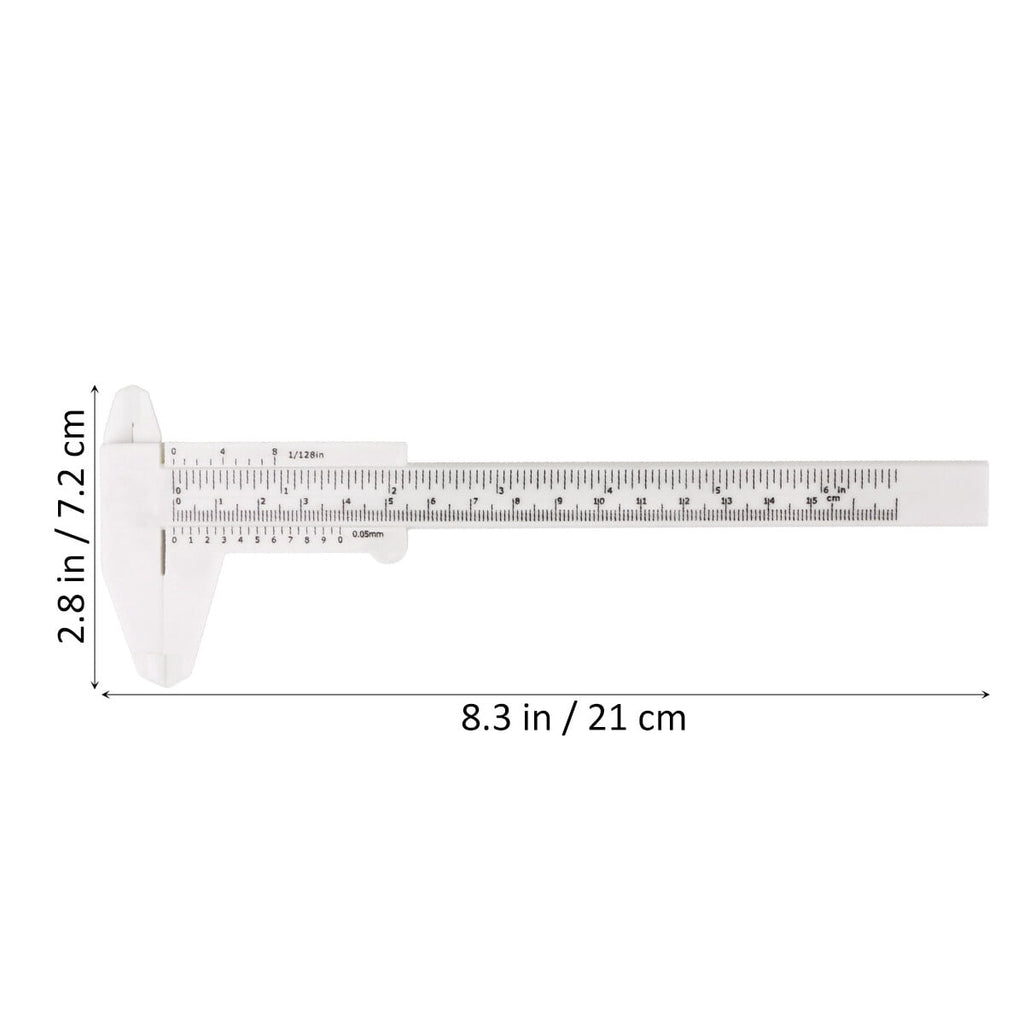 NIAIZEK White Plastic Caliper with Clear Scale for Precise Internal and External Measurements, and Easy to Use