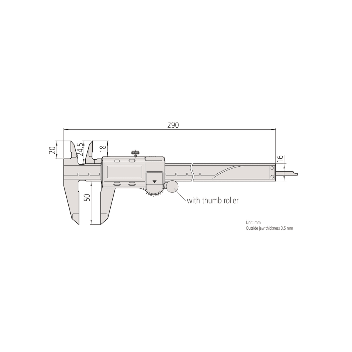 Mitutoyo 500-197-30 ABSOLUTE AOS Digital Caliper, 0–8 Inch / 0-200mm Range