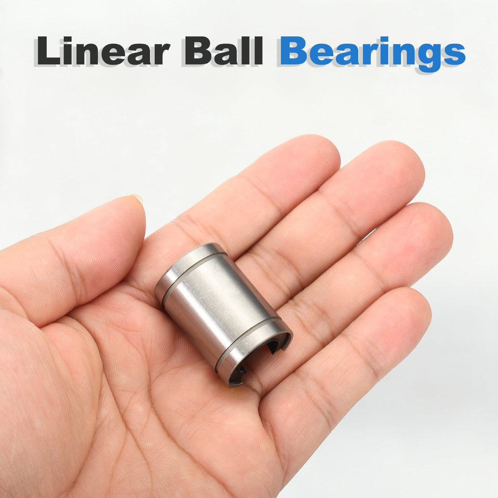 Uxcell 2 Pcs LM16UUOP Open Type Linear Ball Bearings, 12mm Bore Dia 21mm OD Linear Motion Bushing with Double Side Rubber Sealed for CNC Machine 3D Printer, Silver