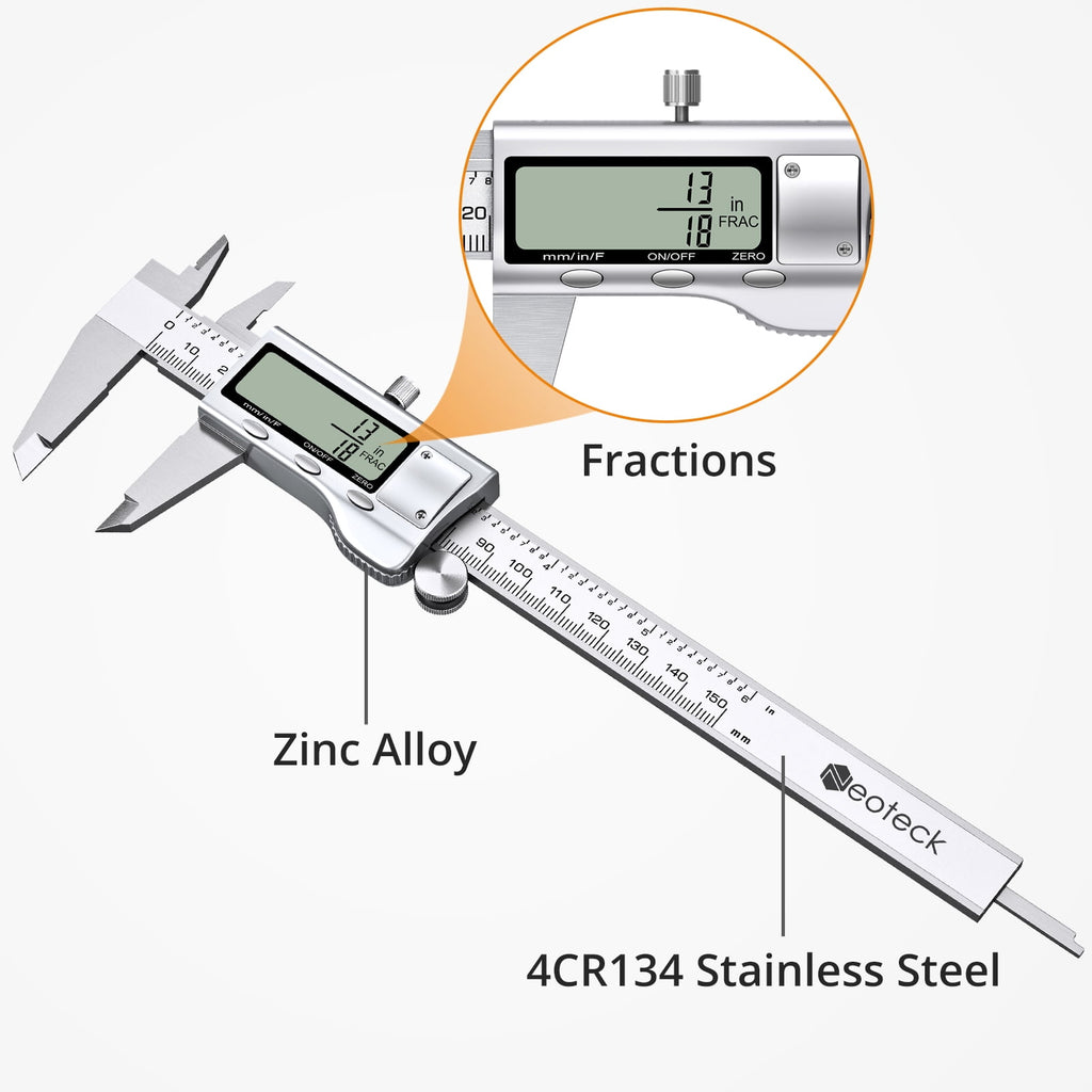 Neoteck 150mm Electronic Digital Caliper Vernier Caliper Gauge Micrometer Ruler