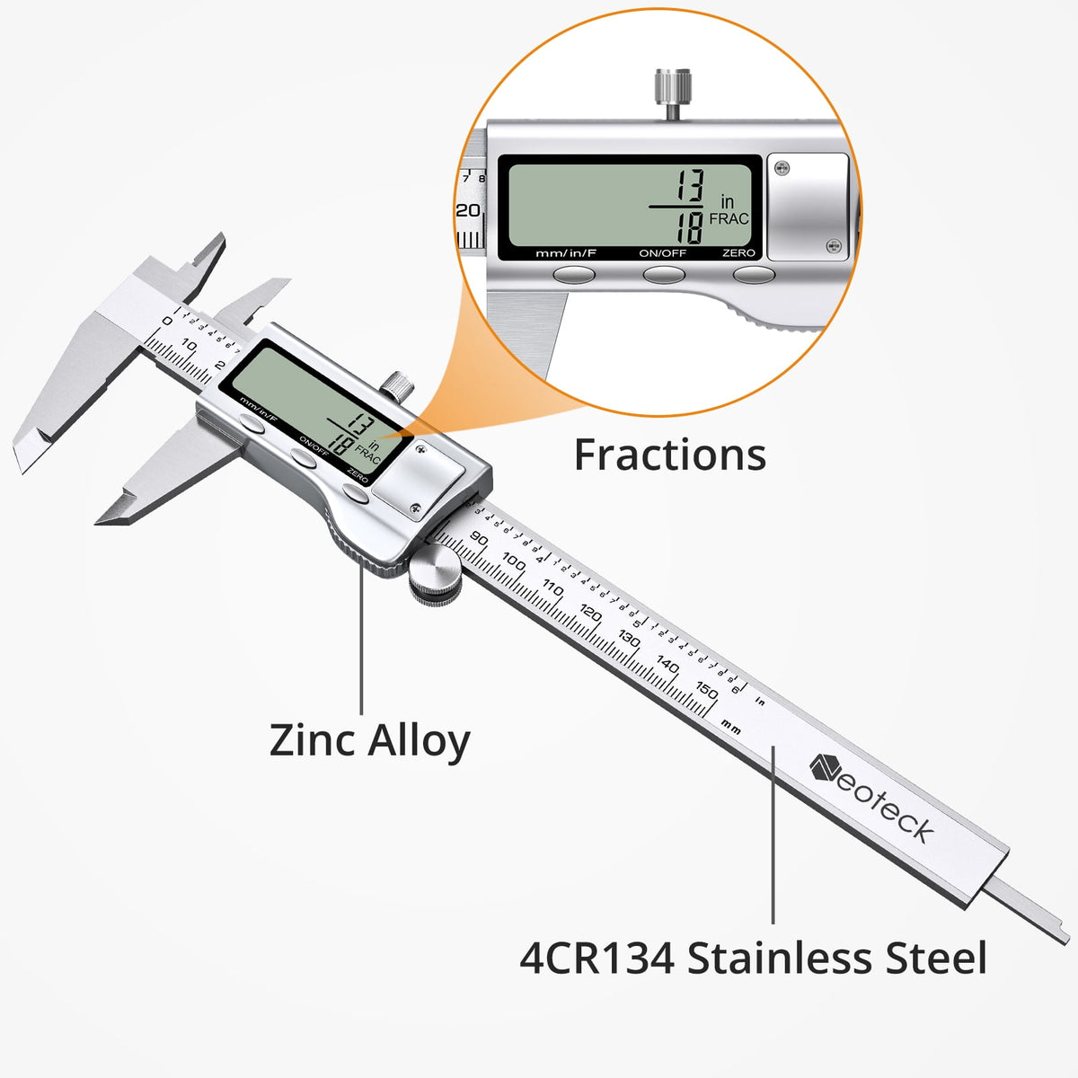 Neoteck 150mm Electronic Digital Caliper Vernier Caliper Gauge Micrometer Ruler