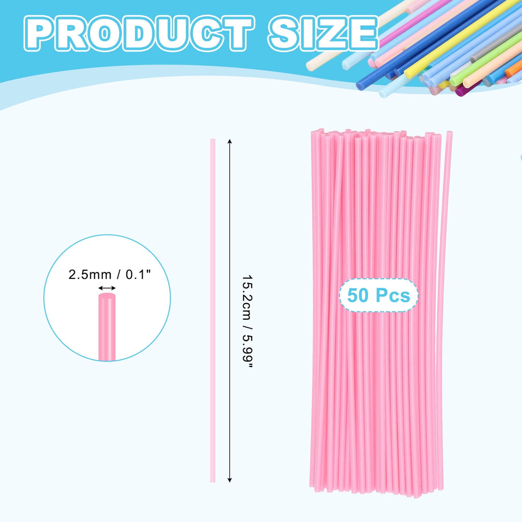 Uxcell 50 Pcs 3D Pen Refills, Low Print Temperature Filament 2.5mm x 15cm PCL Printer Filament Refill Packs, Only Support for 3D Pen, Pink