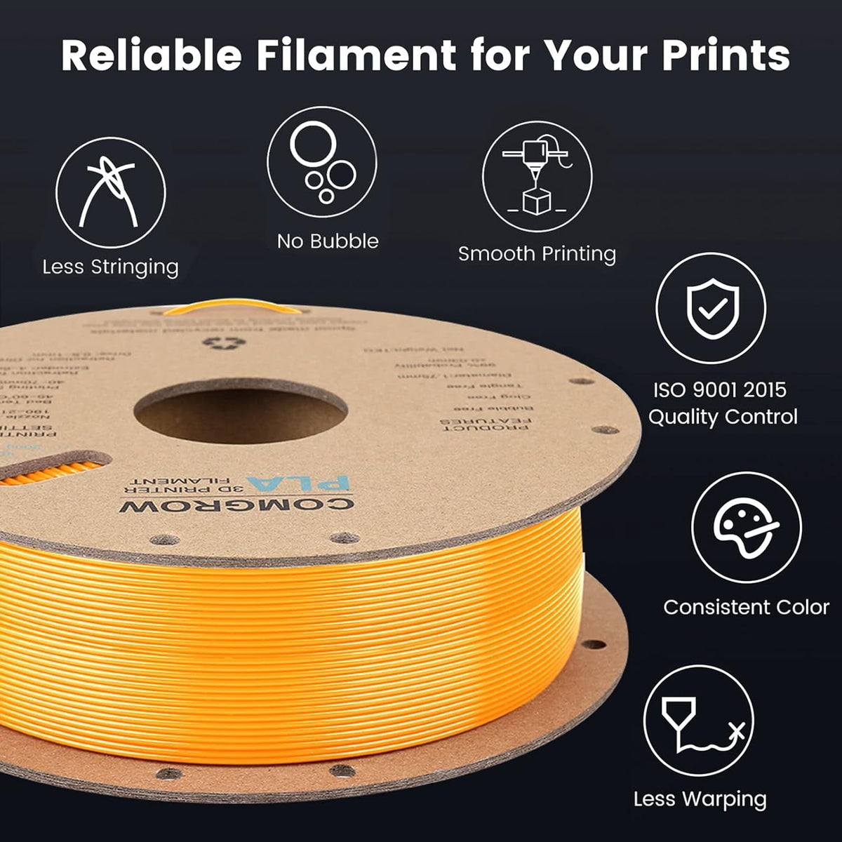 Creality Toughness PLA Filament 1.75mm Grey 1KG 3D Printer Filament