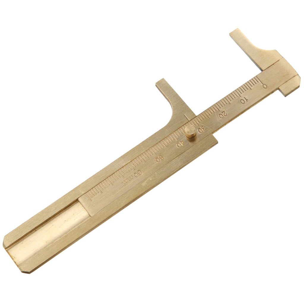 BIMZUC Brass Vernier Caliper 3.94 inches / 10 cm Pocket Measuring Tool for Jewelry Woodworking Crafts and Stones