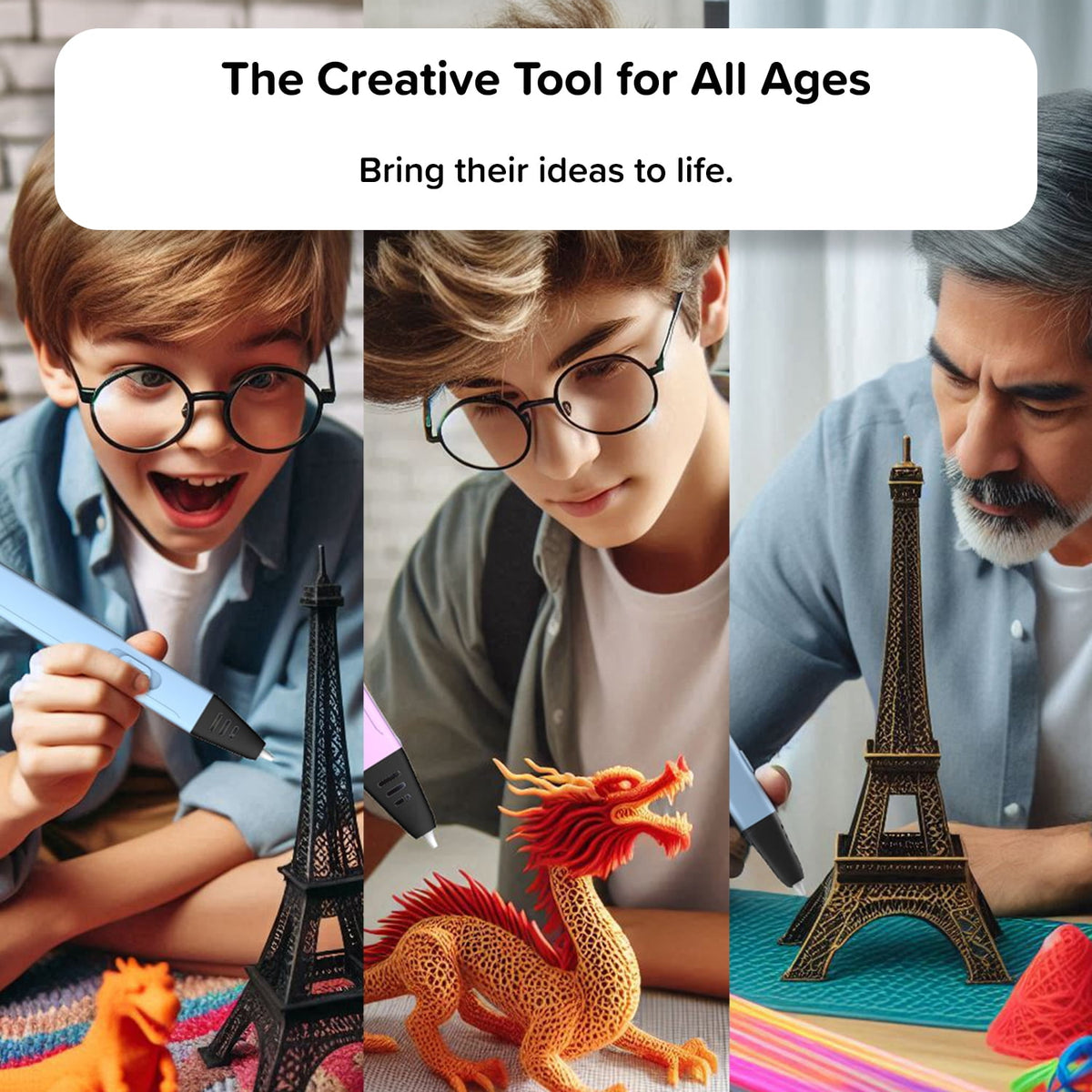 myFirst 3D Pen Artist (Blue) 3D Pen Starter Kit with 6 Colours Filaments, Design Template, Arts & Craft for 12 Years Old & Above