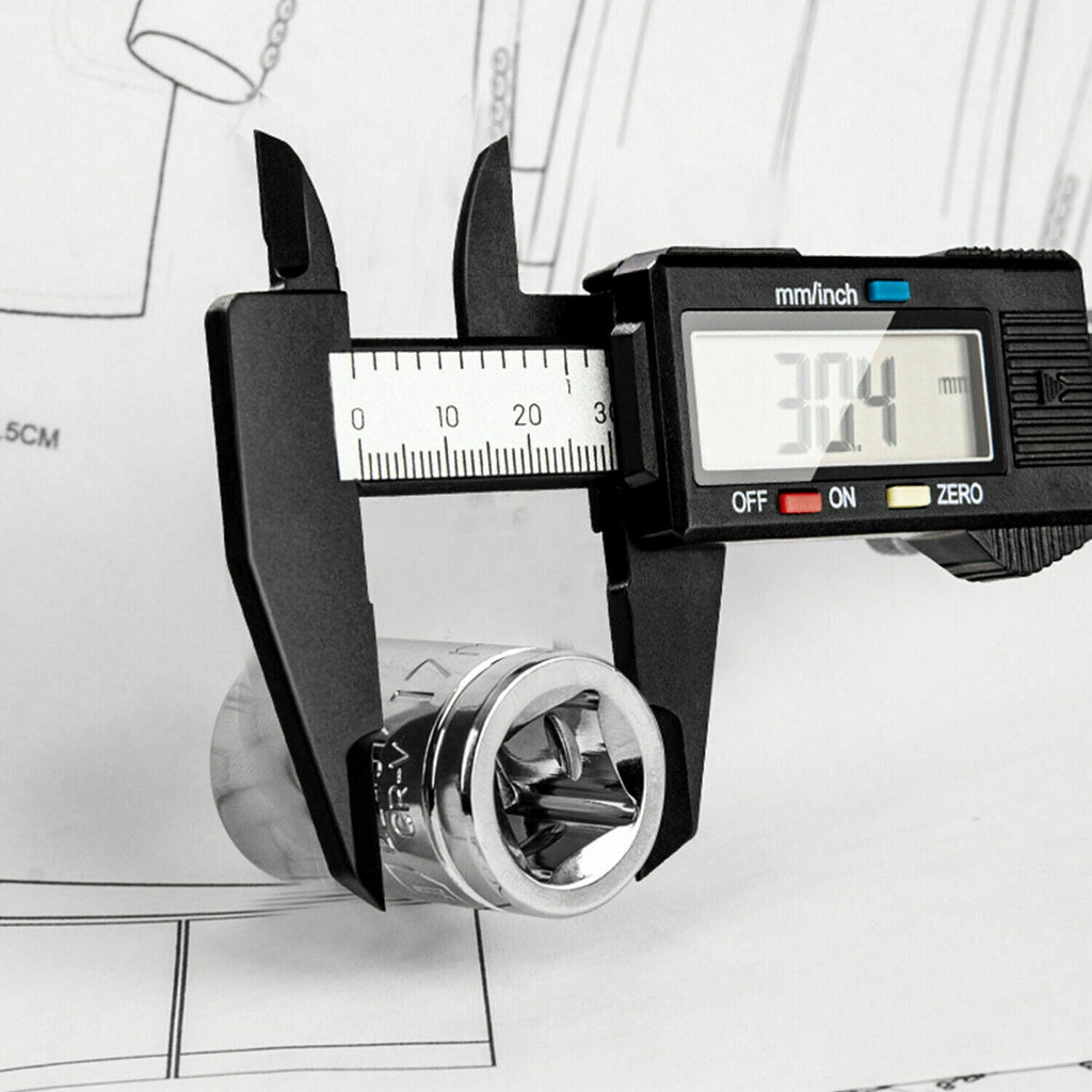 LCD Digital Caliper Electronic Gauge Carbon Fiber Vernier Micrometer Ruler 6inch