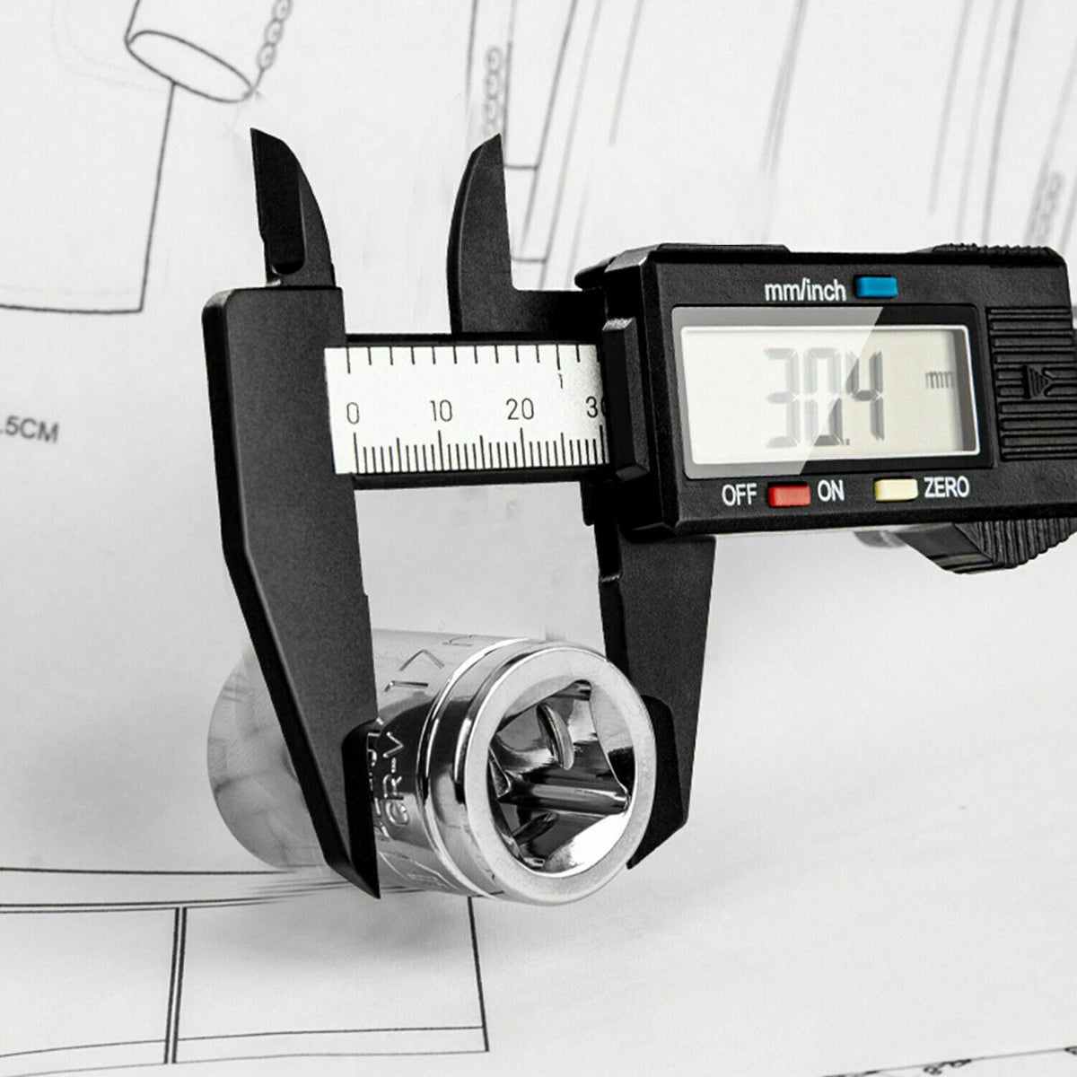 LCD Digital Caliper Electronic Gauge Carbon Fiber Vernier Micrometer Ruler 6inch