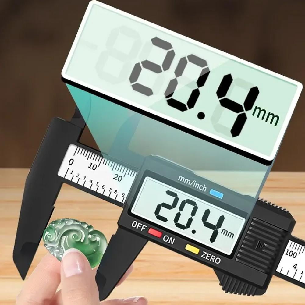 Digital Caliper 150mm 6 Inch High Precision Carbon Fiber Electronic Vernier Caliper 3 in 1 Measuring Tool Large LCD Screen Lightweight Non Marring for Jewelry Crafts