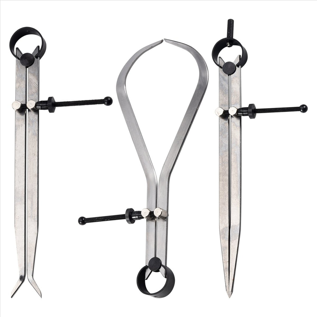 Spring Inside Outside Divider Caliper Set 8-Inch Machinist Tools 3-Pack,3 * Spring inside and outside calipers,Silver